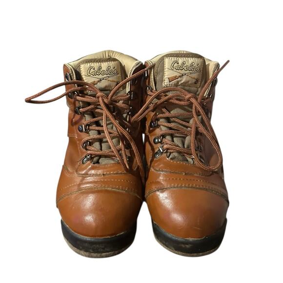 Vintage Cabelas Felt Bottom Faux Leather Wader Boots Size 6 Fishing Outdoor Used - Picture 3 of 10